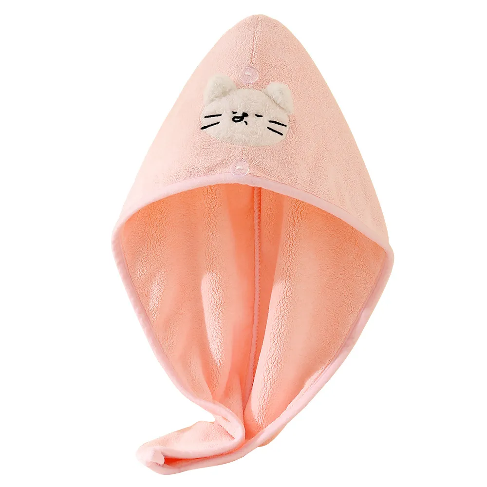 Cute Cartoon Extra Thick Quick-Dry Hair Towel Wrap for Women – Super Absorbent Bath Turban for Hair Drying, Soft Fluffy Drying Cap for After-Shower Use, Fast-Absorbing Head Towel for Home and Travel